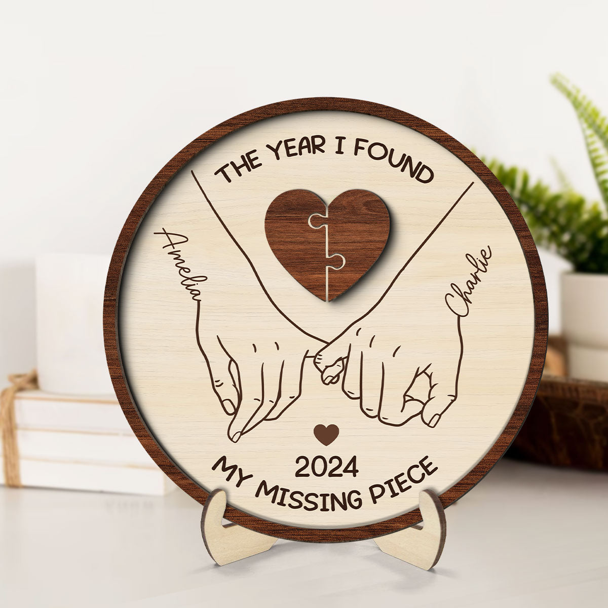 The Year I Found My Missing Piece Wood Sign, Pinky Promise Hands Wooden Plaque, Valentines Gifts For Couple