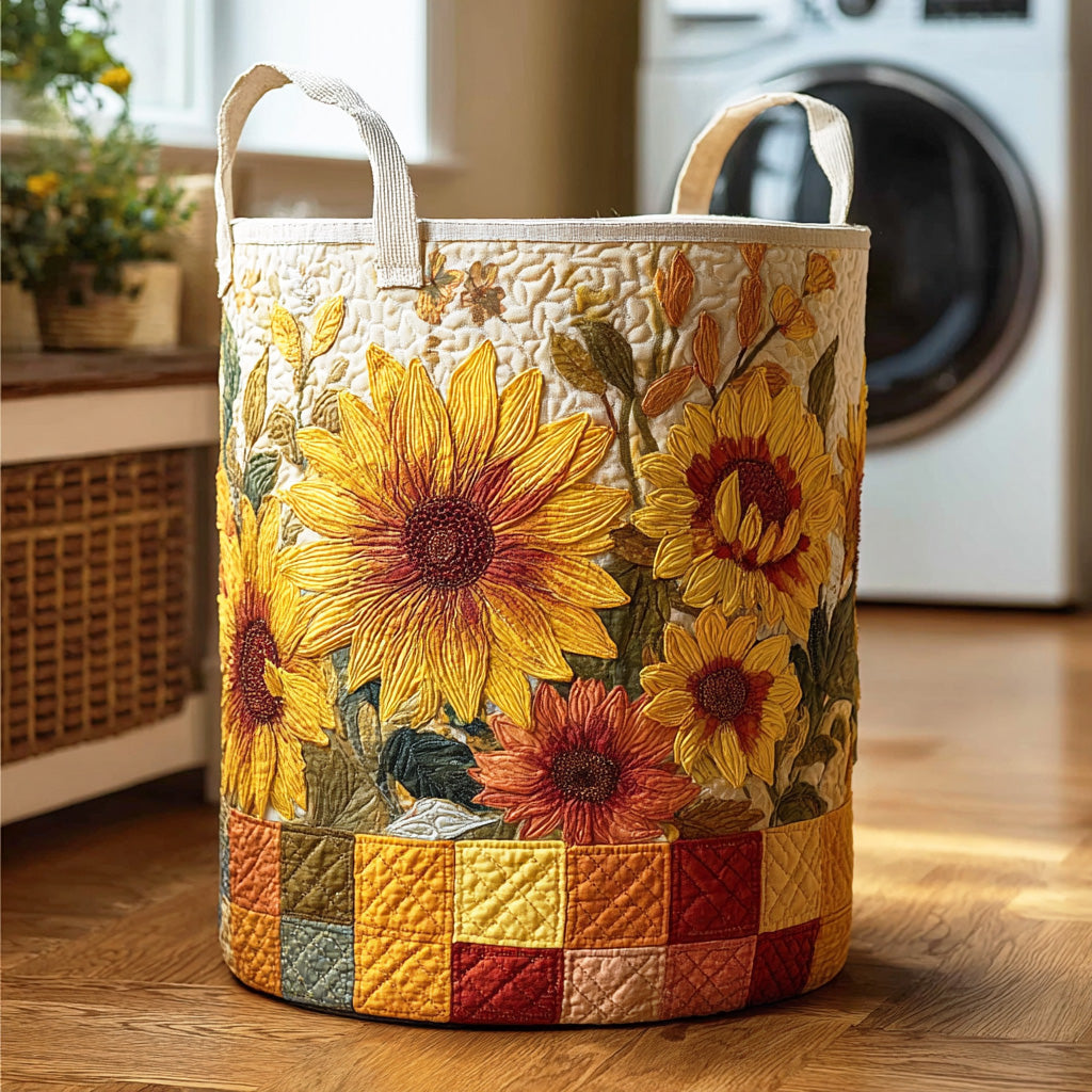 Golden Sunflower Laundry Basket Laundry Gifts, Housewarming Gift Ideas, Mother's Day Gifts