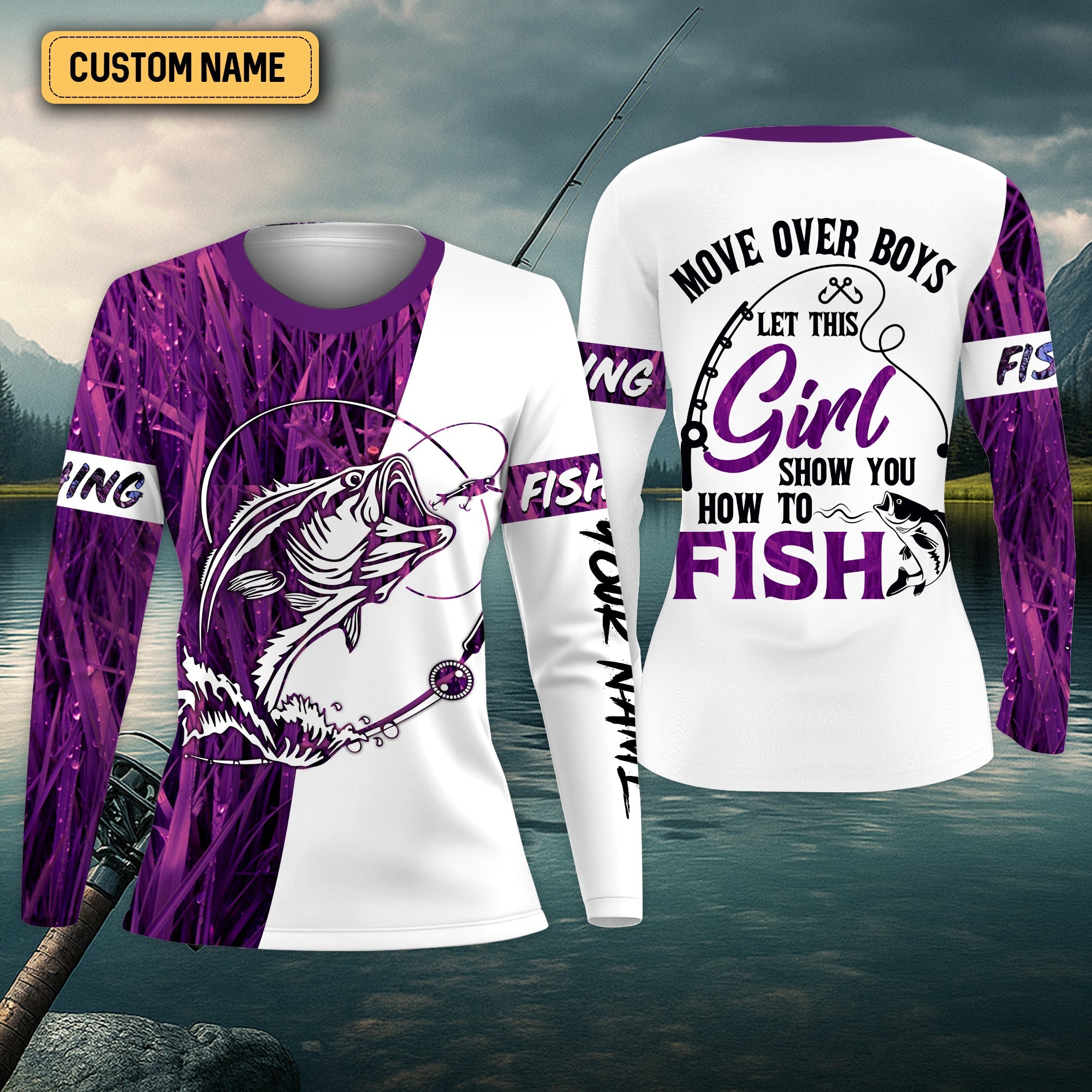 How To Fish, Purple Fishing Shirt, Fishing UPF Shirts, UV Shirts For Women, Funny Fishing Shirts, Long Sleeve Sun Shirt