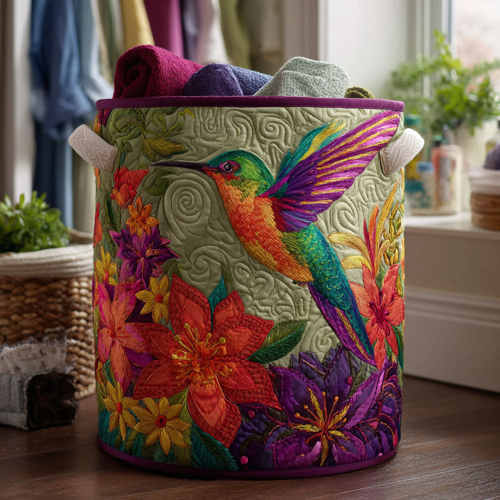 Hummingbird Bloom Laundry Basket Laundry Gifts, Housewarming Gift Ideas, Mother's Day Gifts