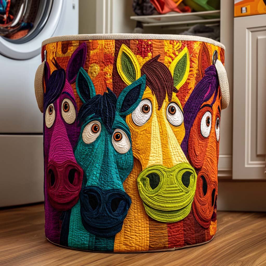 Playful Ponies Laundry Basket Laundry Gifts, Housewarming Gift Ideas, Mother's Day Gifts