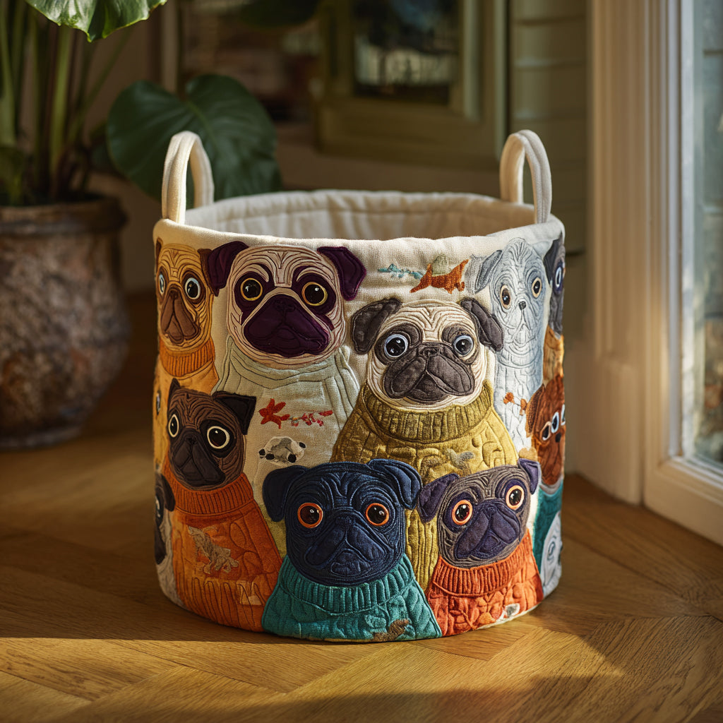 Pug Gathering Laundry Basket Laundry Gifts, Housewarming Gift Ideas, Mother's Day Gifts