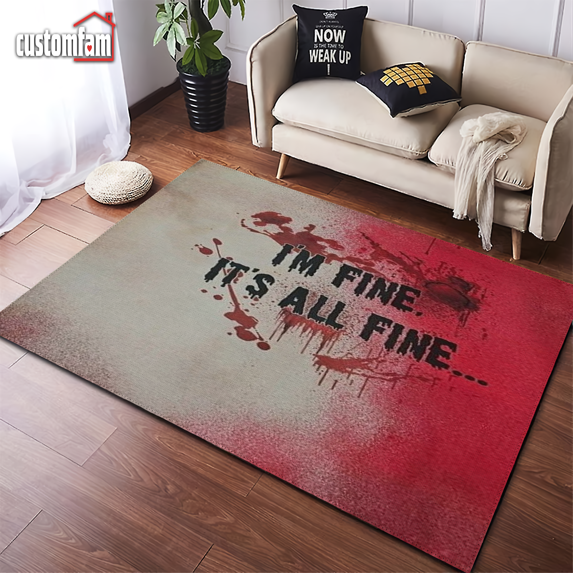I'm Fine, It's All Fine, Bloody Halloween Decorations, Large Rugs For Living Room, Welcom Mat