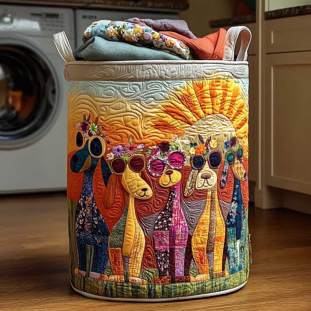 Sunrise Puppy Parade Laundry Basket Laundry Gifts, Housewarming Gift Ideas, Mother's Day Gifts