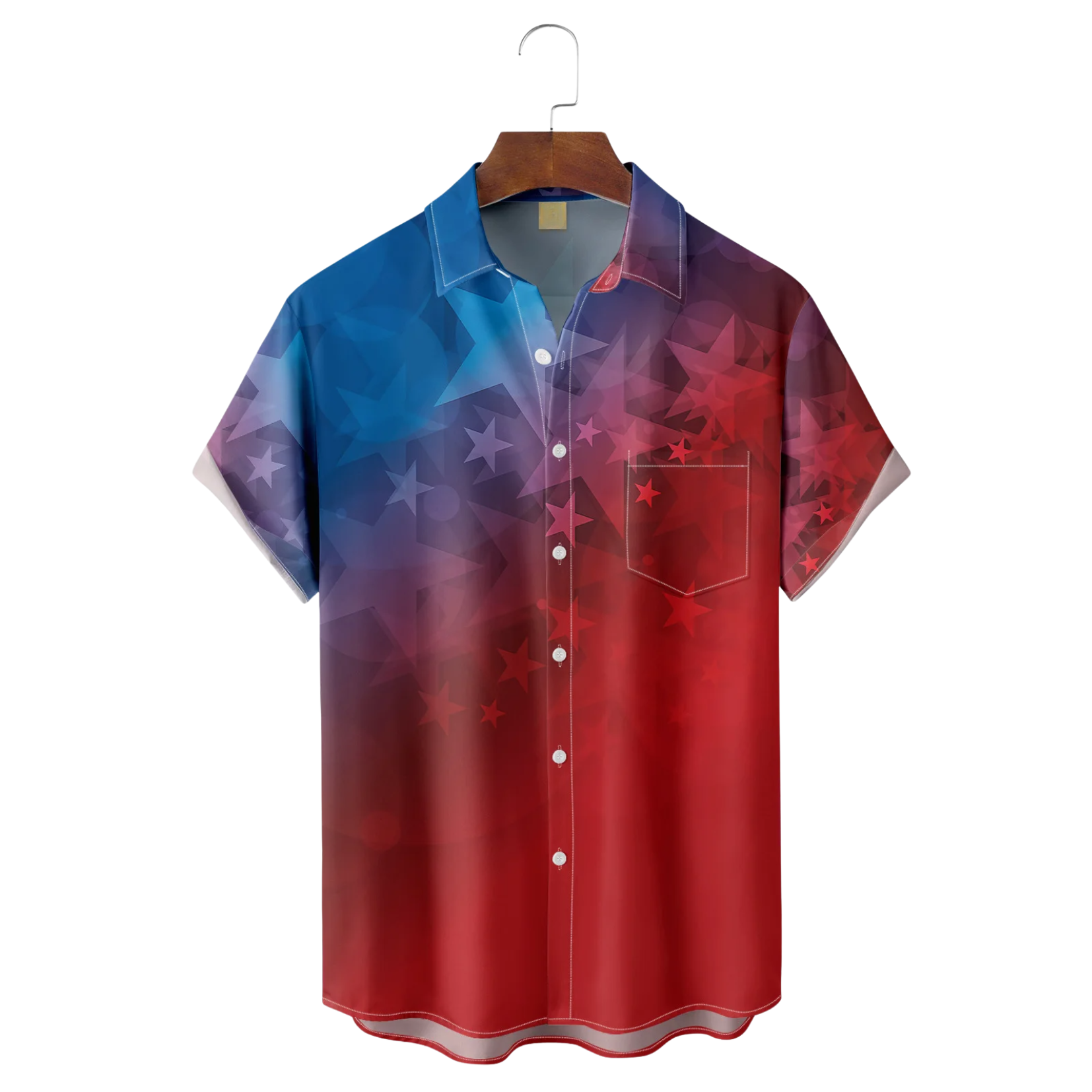Independence Day Flag Hawaiian Golf Shirt, 250th Anniversary Tropical Vibe Men's Golf Shirt