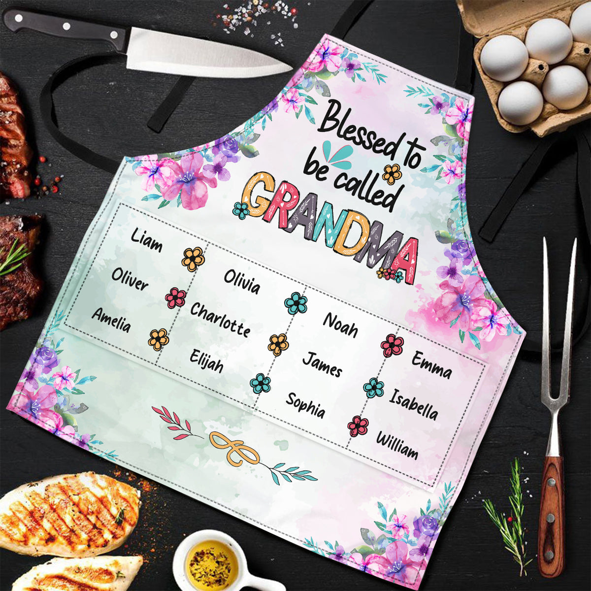 Blessed To Be Called Grandma/Nana Personalized Apron With Packet, Mother's Day Gifts