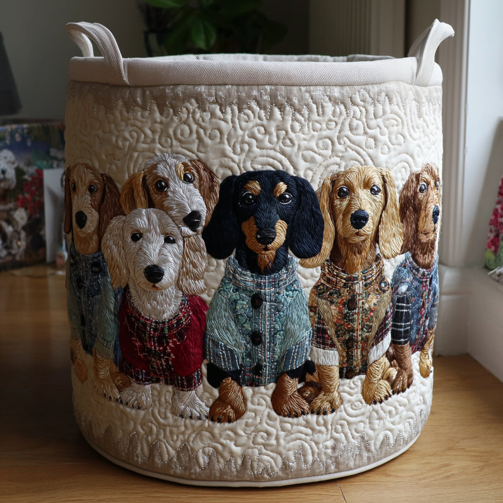 Winter Doxie Crew Laundry Basket Laundry Gifts, Housewarming Gift Ideas, Mother's Day Gifts
