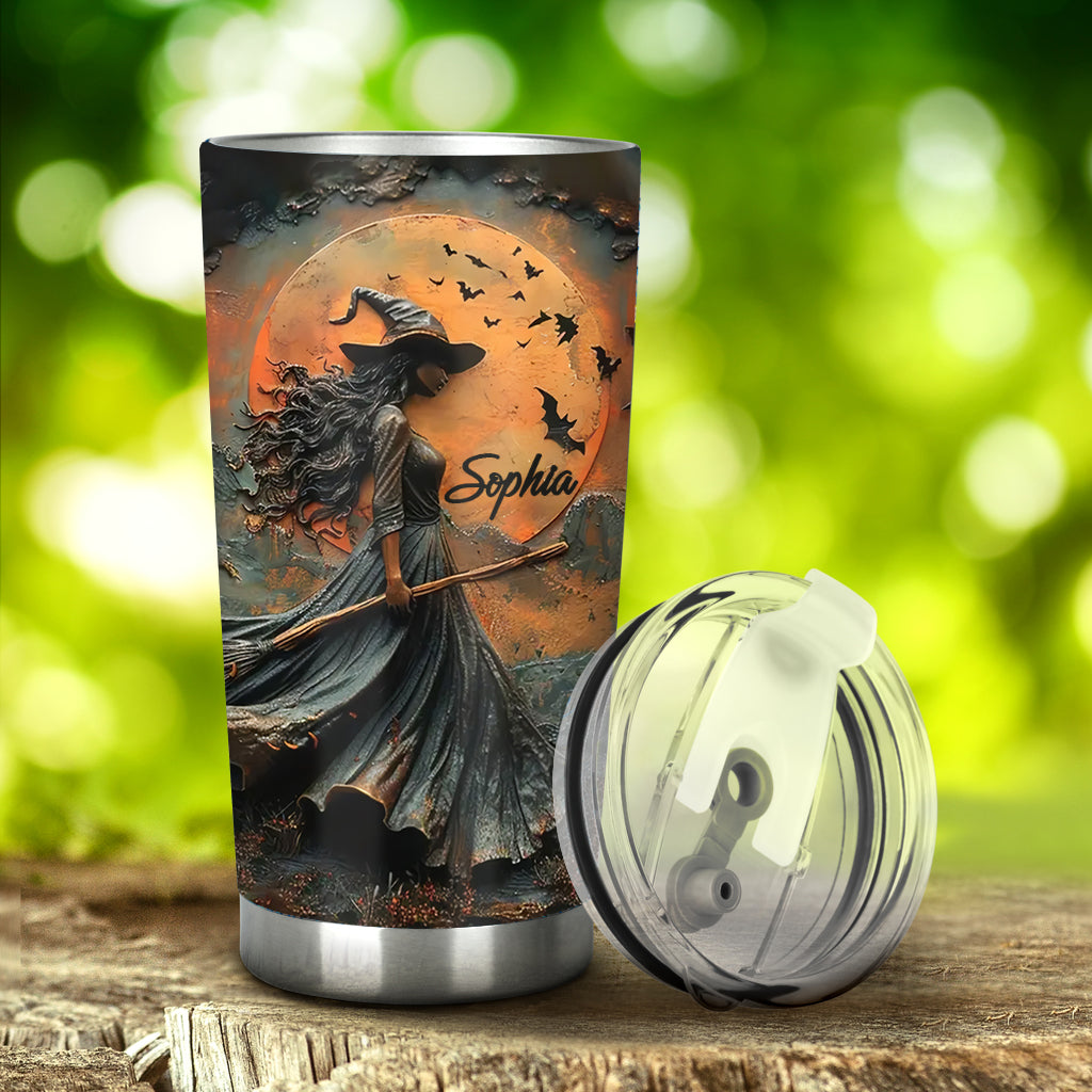 Beautiful Witch Custom Stainless Steel Tumblers, 20oz 30oz Insulated Tumbler, Halloween Gift