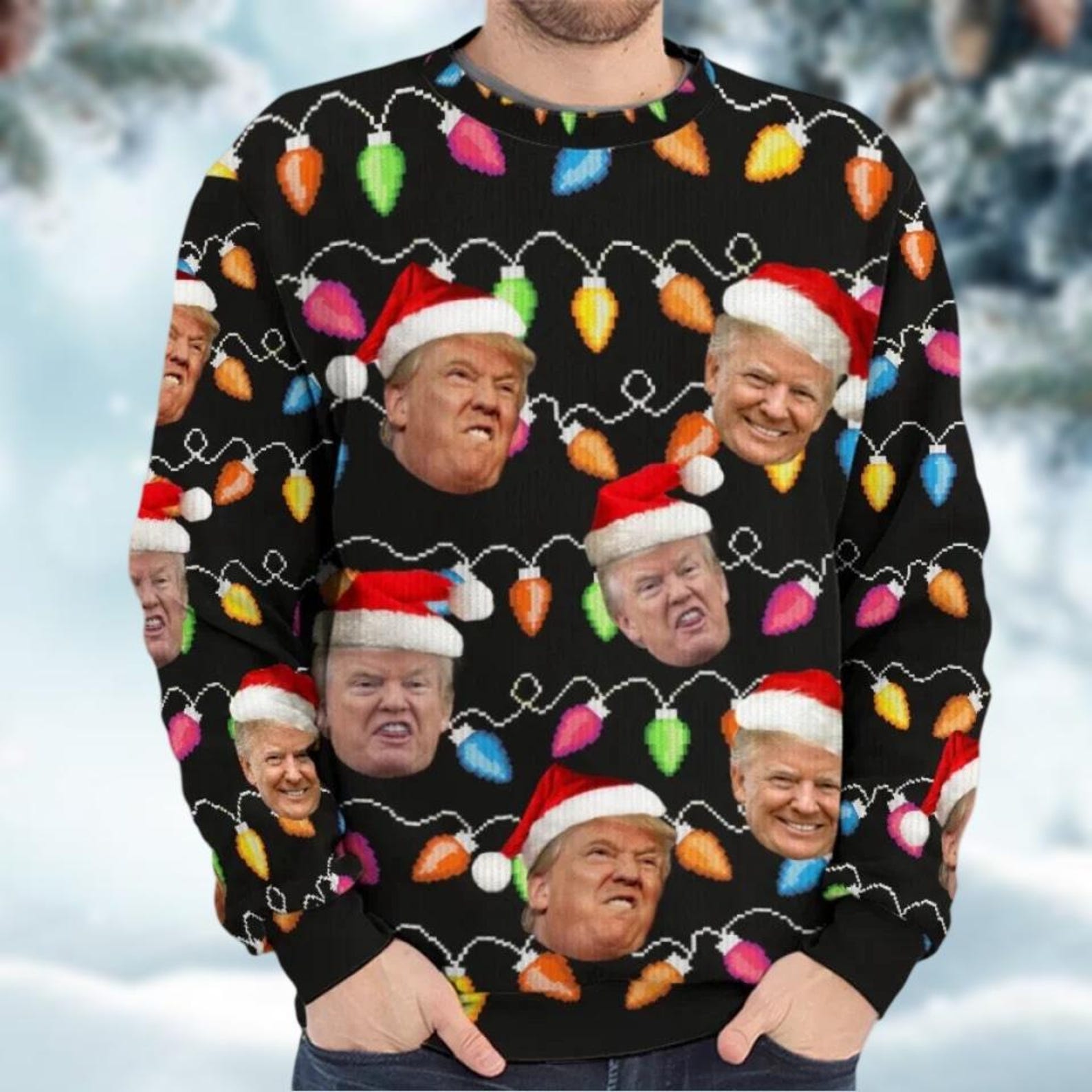 Trump2024 Funny Christmas Ugly Sweater, Funny Political Shirts, Christmas Gifts