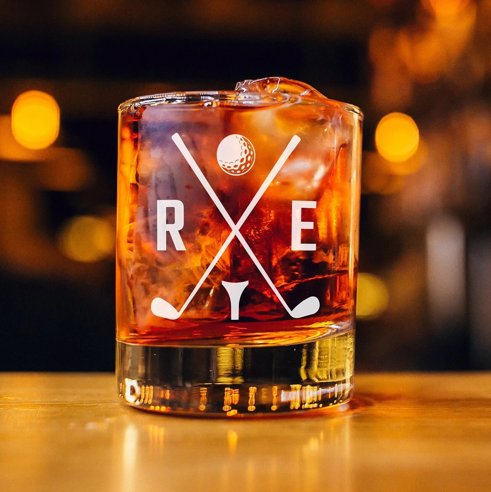 Custom Whiskey Glass, Golf Bourbon Glass, Gift For Golfers