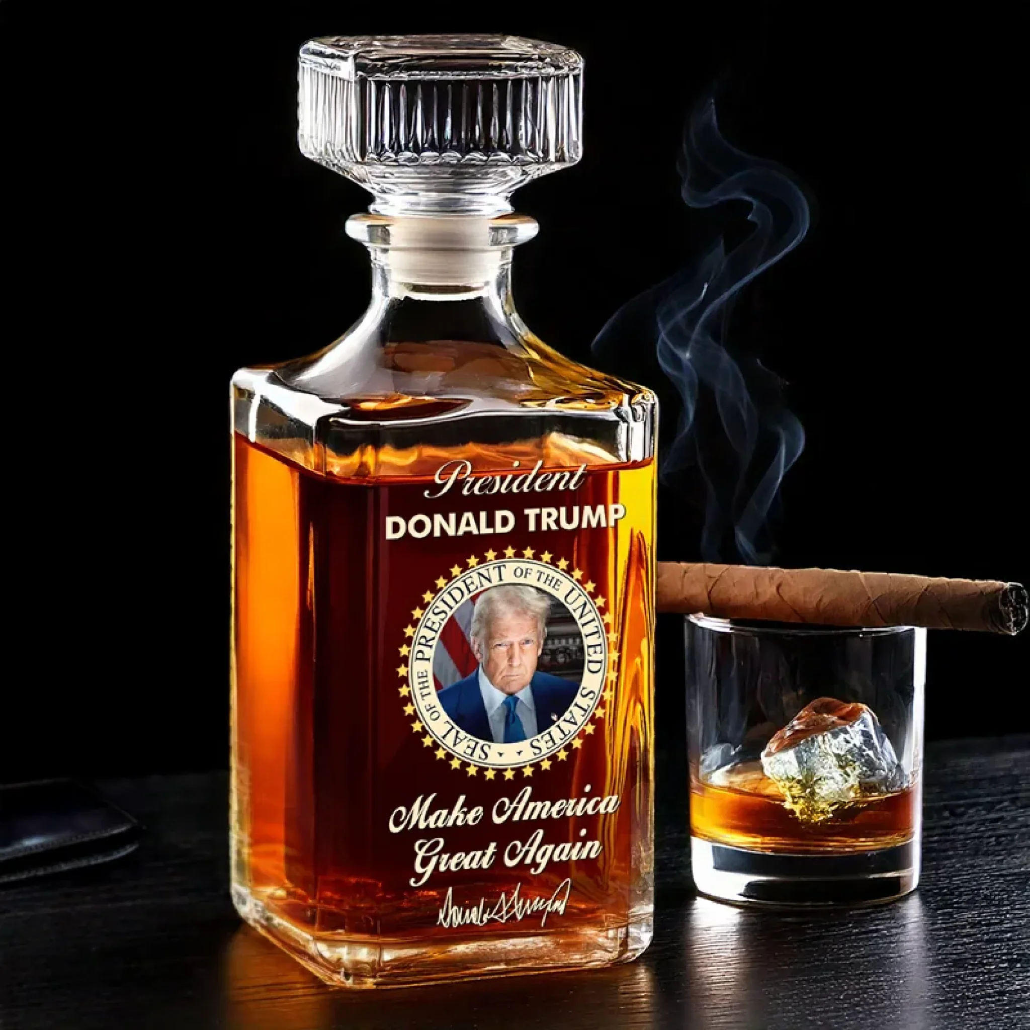 Distilled For Patriots Glass Whiskey Decanter, Luxury Whiskey Glass, Whiskey Decanter Set