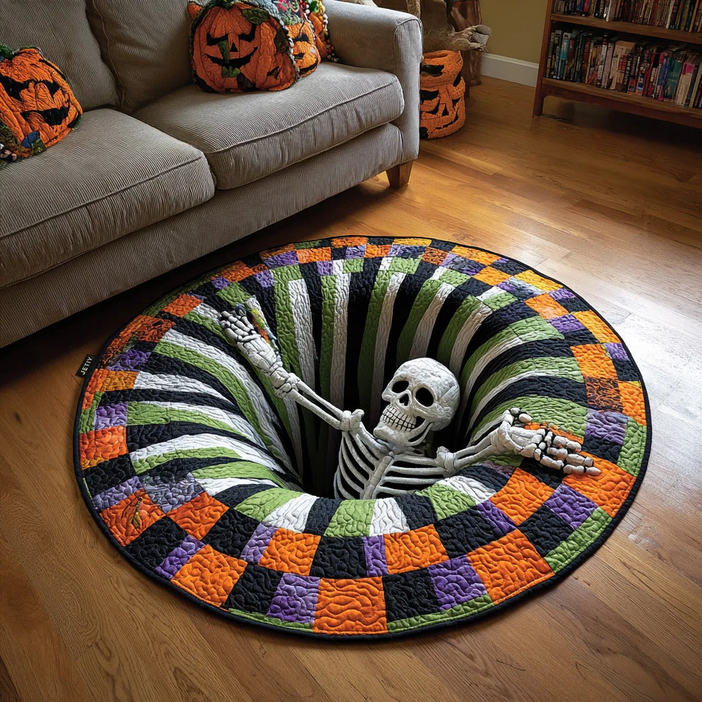 Candy Corn Round Mat, Halloween Rug Living Room Decor, Christmas Rug