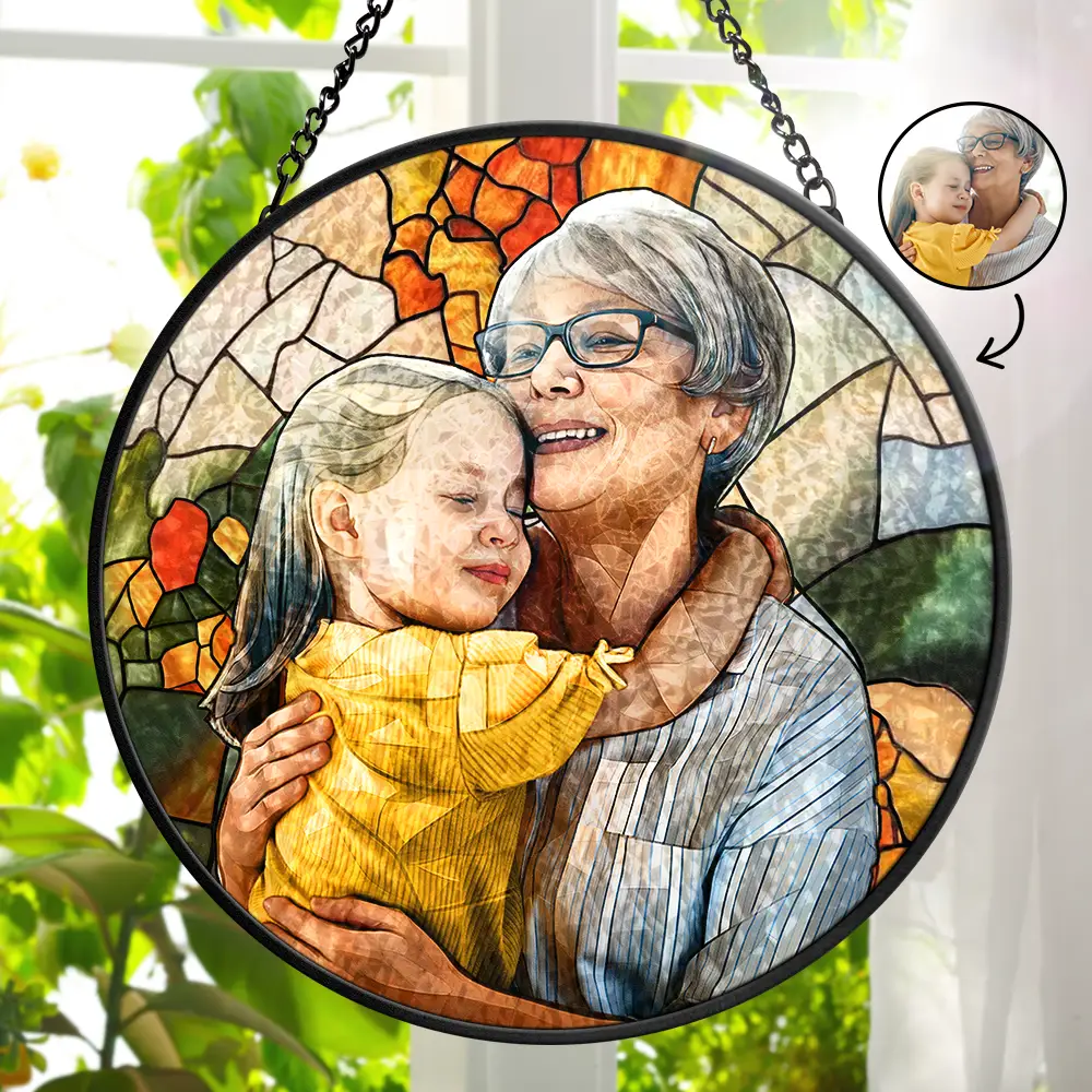 Custom Photo Portrait Mom Grandma Parents Family Suncatchers For Windows, Mother's Day Presents, Gift For Grandma