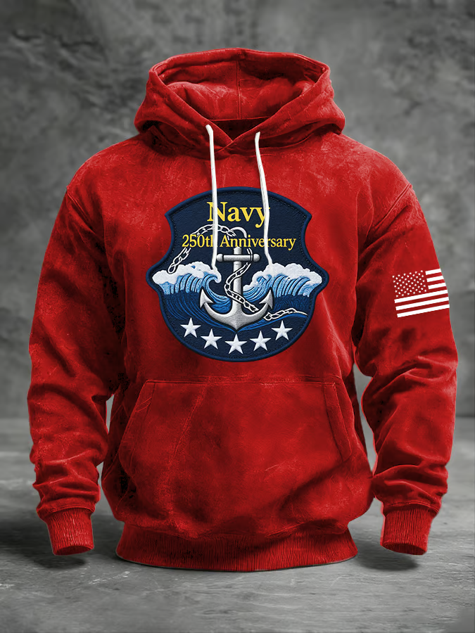 USA 250th Anniversary Patriotic American Hoodie, Red Hooded Jumper 4th Of July Gift