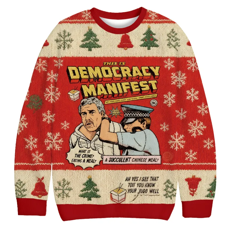 This is Democracy Political Ugly Sweater, Funny Ugly Christmas Sweater, Christmas Ugly Sweatshirt