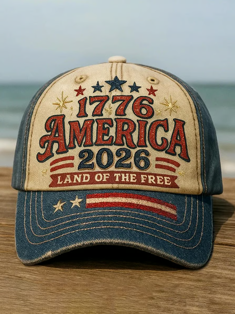 250th Anniversary Of The Founding Of The United States Printed Baseball Cap, USA 1776-2026 Classic Cap