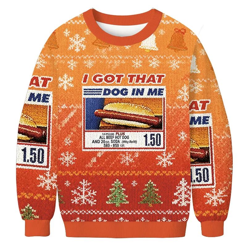 I Got That Dog In Me Christmas Hotdog Ugly Sweater, Funny Ugly Christmas Sweater, Christmas Ugly Sweatshirt