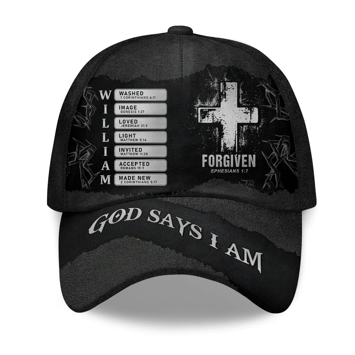God Say I Am, Gift For Dad, Religious Gifts, Personalized Jesus Hats For Men
