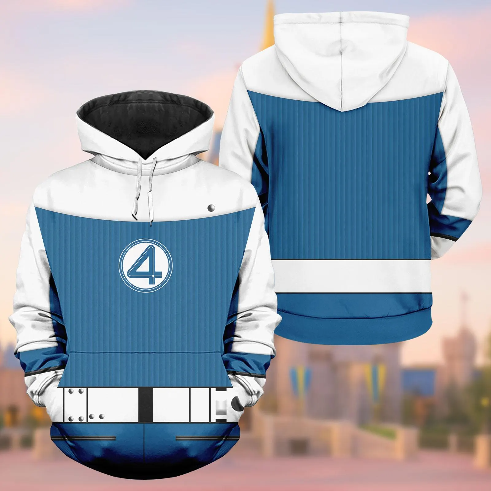 Four Blue Hero Costume Shirt, Movie Character Costume, Funny Halloween Hoodie, Mens Costume Funny