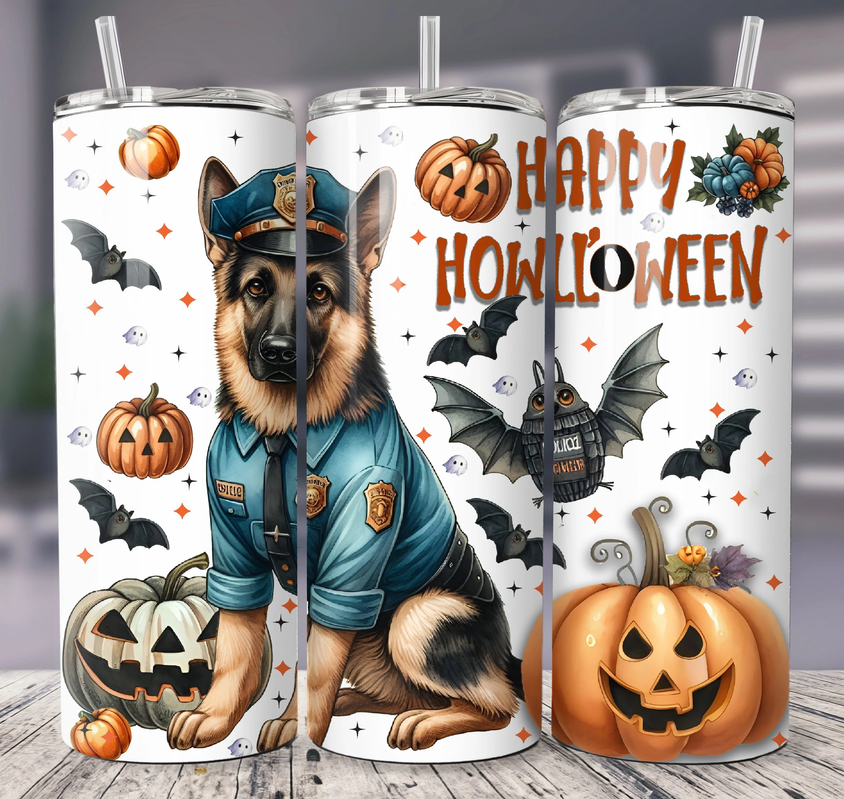 German Shepherd Halloween 20oz 30oz Tumbler, Dog Halloween Costumes, Halloween Gifts