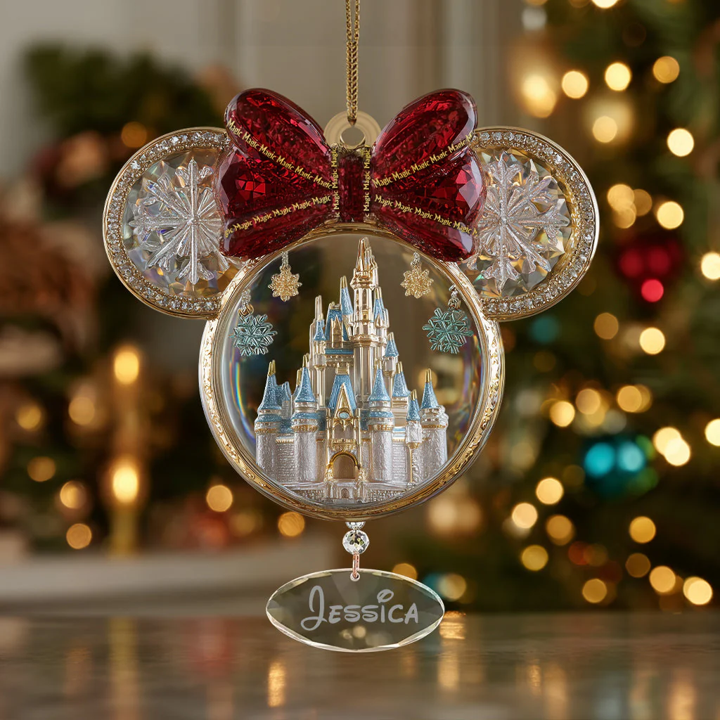Castle Magic Acrylic Christmas Ornament, Mouse Ornament, Cute Christmas Ornament