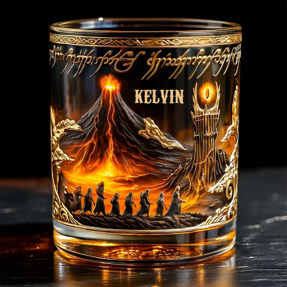 The One Glass to Rule Them All Whiskey Glass, Custom Name The Dark Lord Whiskey Glass