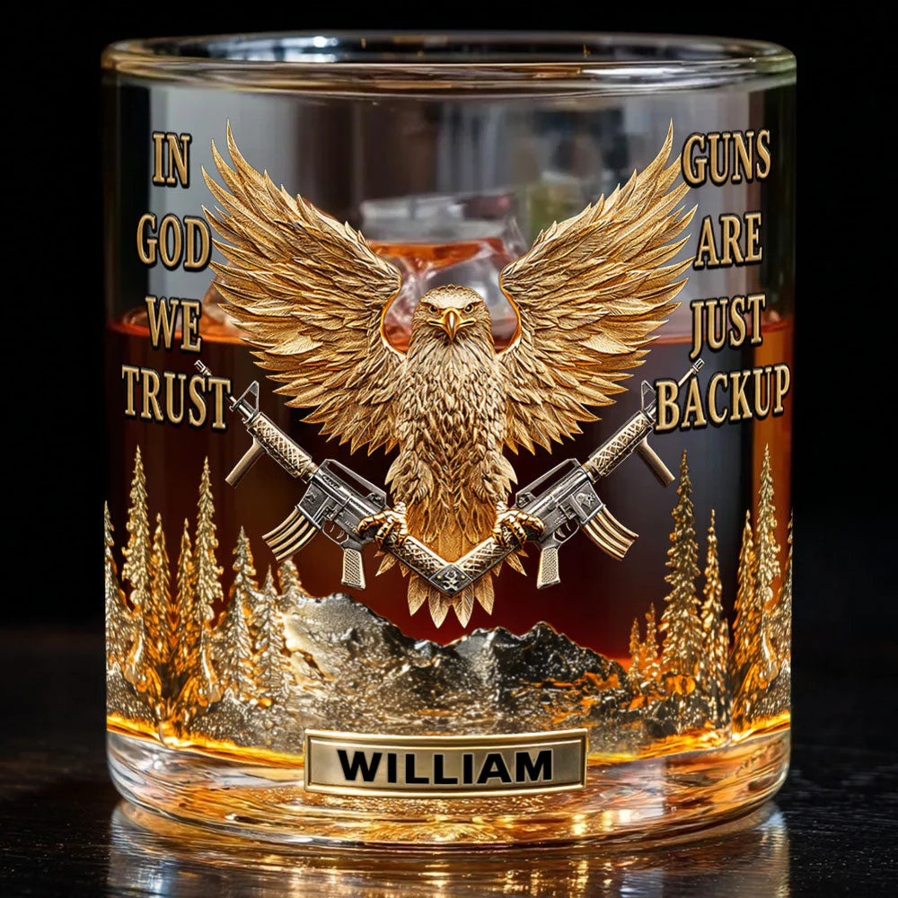 In God We Trust Crystal Whiskey Glasses, Christian Glass, Rocks Glass, Gift For Whiskey Lover
