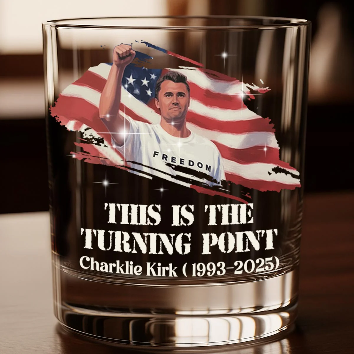 This is the Turning Point Whiskey Glasses, Freedom Glass Gift For Whiskey Lover, Patriot Glass