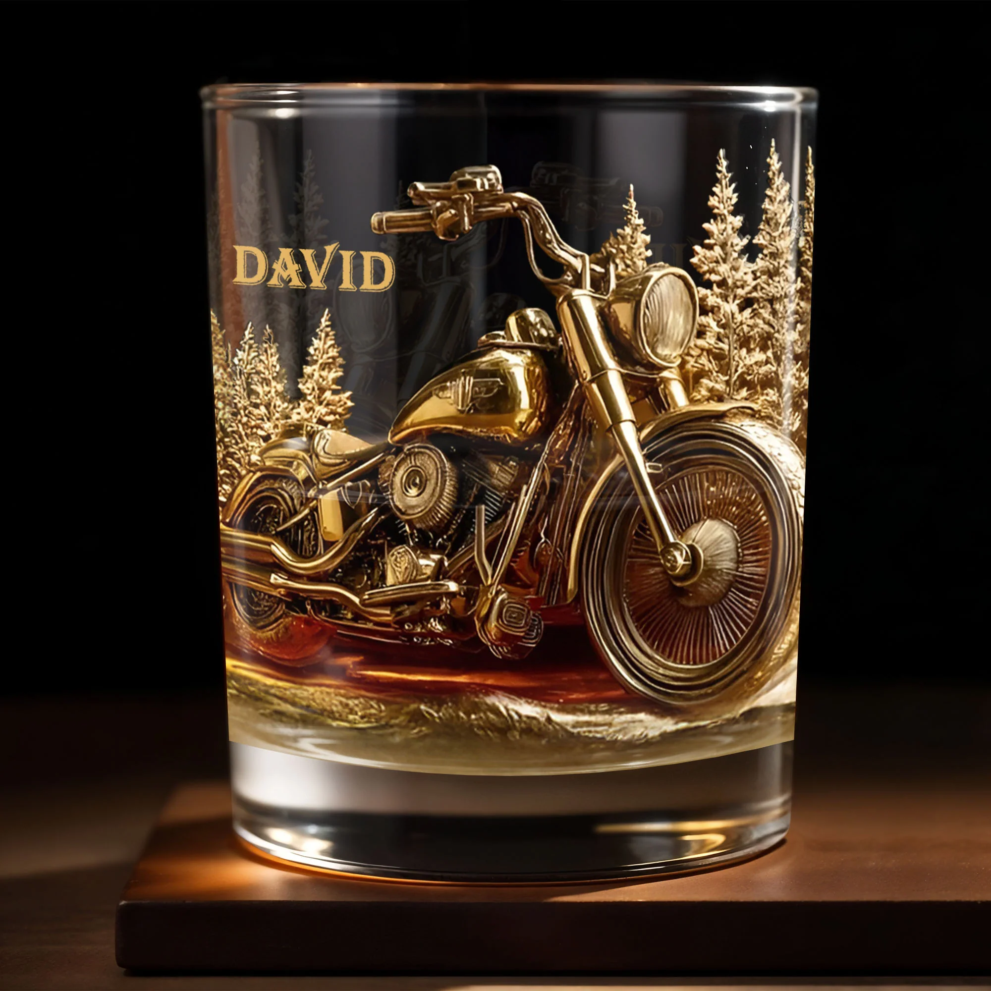 Celebrate Your Love For The Open Road, Personalized Custom Whiskey Glass, Gift For Motorcycle Lovers