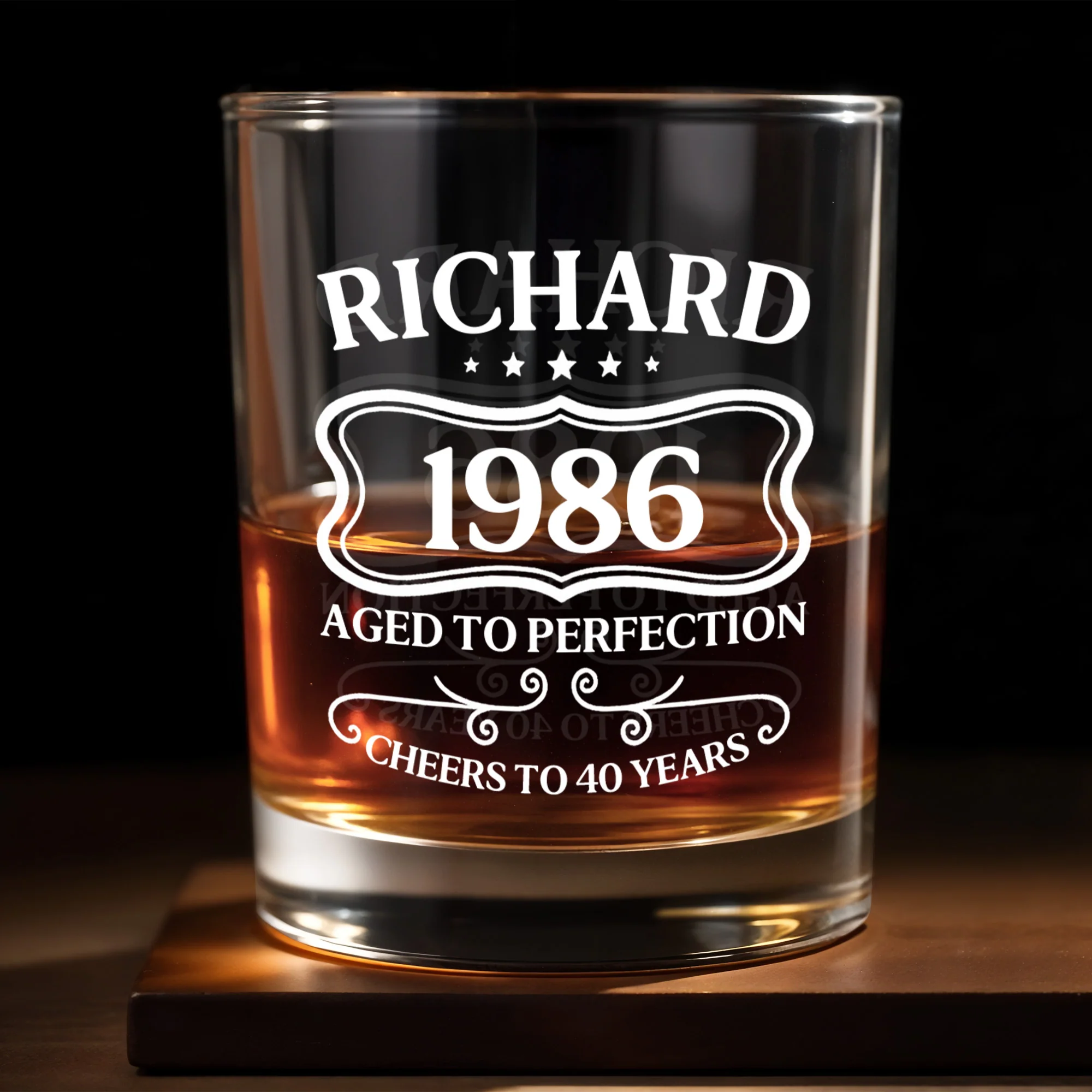Aged To Perfection Cheers To Many Years, Personalized Custom Whiskey Glass, Gift For Him