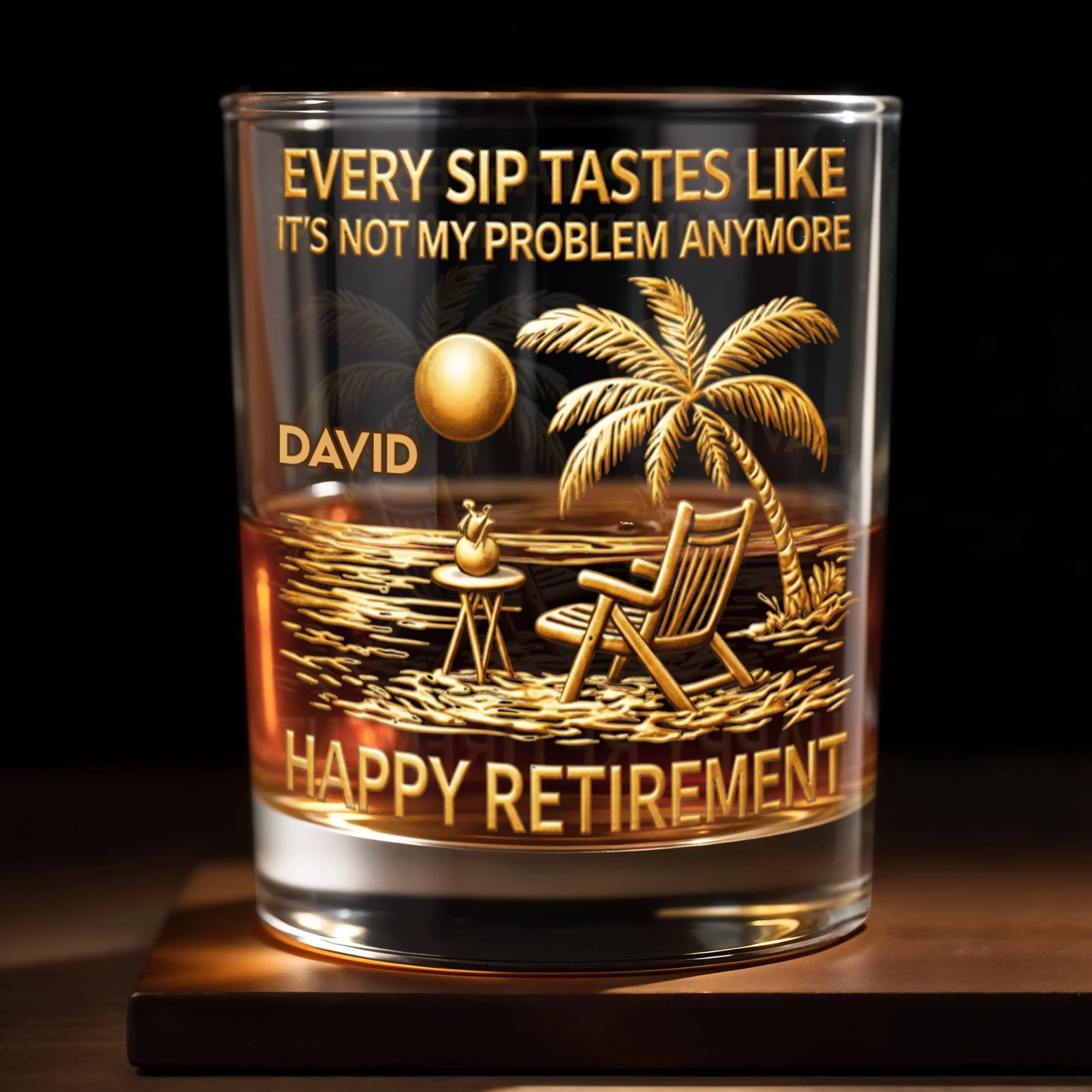 Every Sip Tastes Like Happy Retirement, Personalized Custom Whiskey Glass, Gift For Retirees