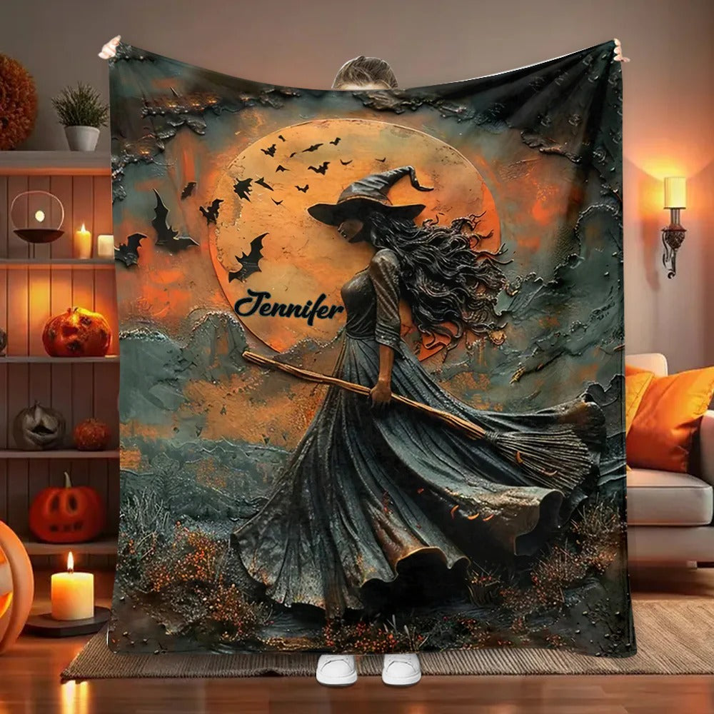 Beautiful Witch Blanket, Witch Halloween Blanket, Halloween Costumes, Gift for Halloween