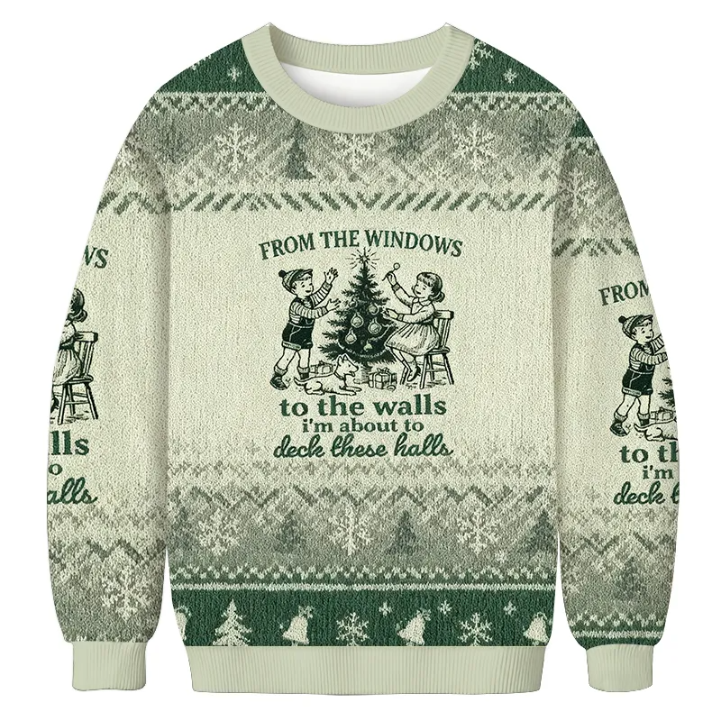 From The Windows To The Walls Vintage Christmas Sweater, Ugly Xmas Sweater, Christmas Ugly Sweatshirt