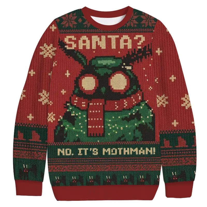 No It's Mothman Meme Vintage Christmas Sweater, Ugly Xmas Sweater, Christmas Ugly Sweatshirt