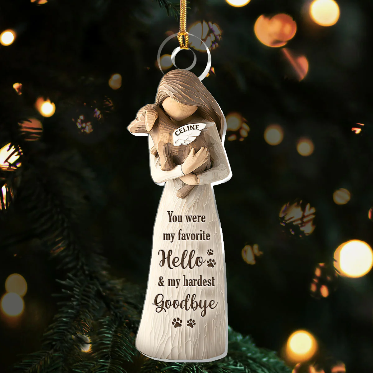You Were My Favorite Hello & My Hardest Goodbye Ornament, Sympathy Gifts For Dog Owners, Memorial Gifts