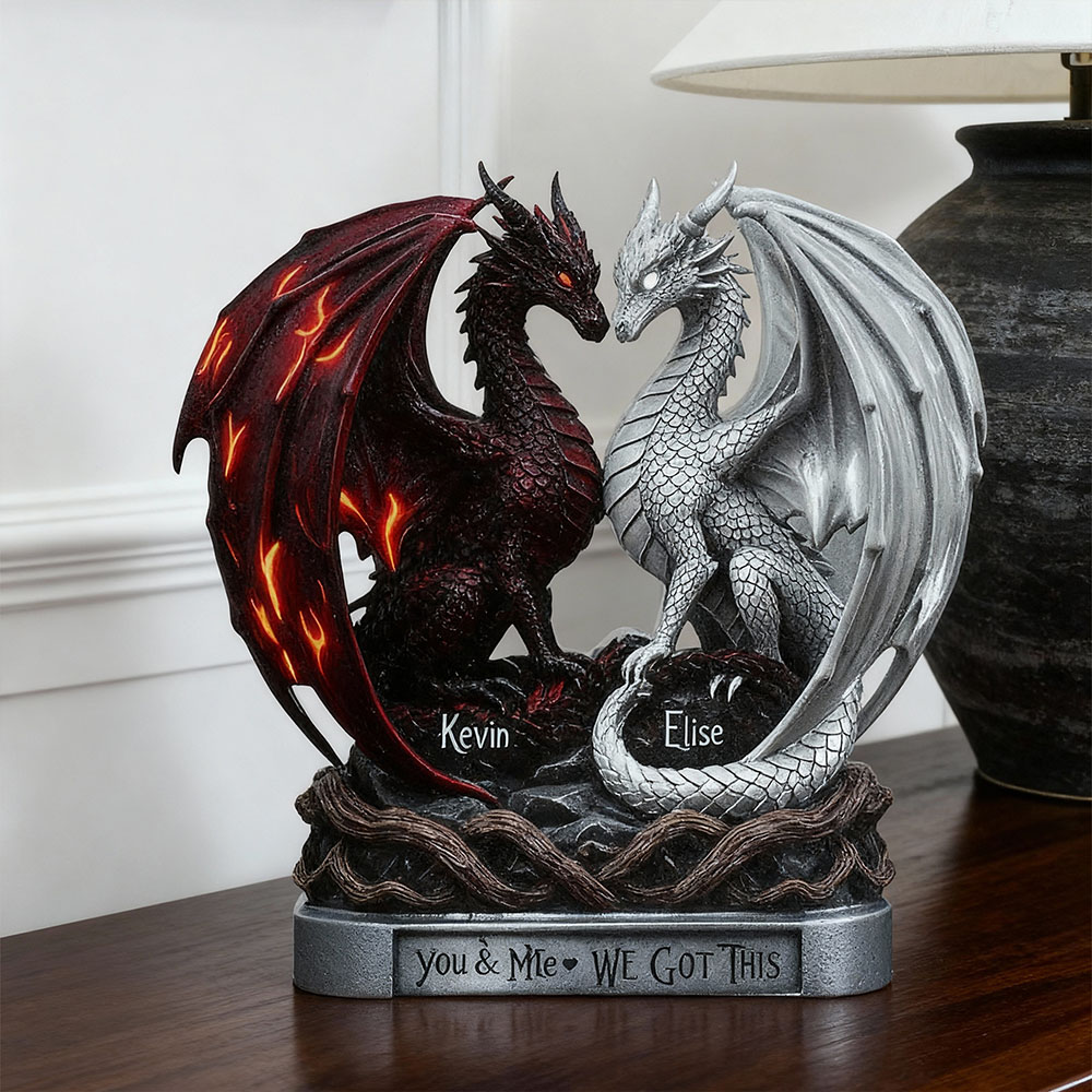 Dragon Couple Shape Acrylic Plaque, Valentine Couple Gift, Anniversary Gift, Gift For Dragon Lovers