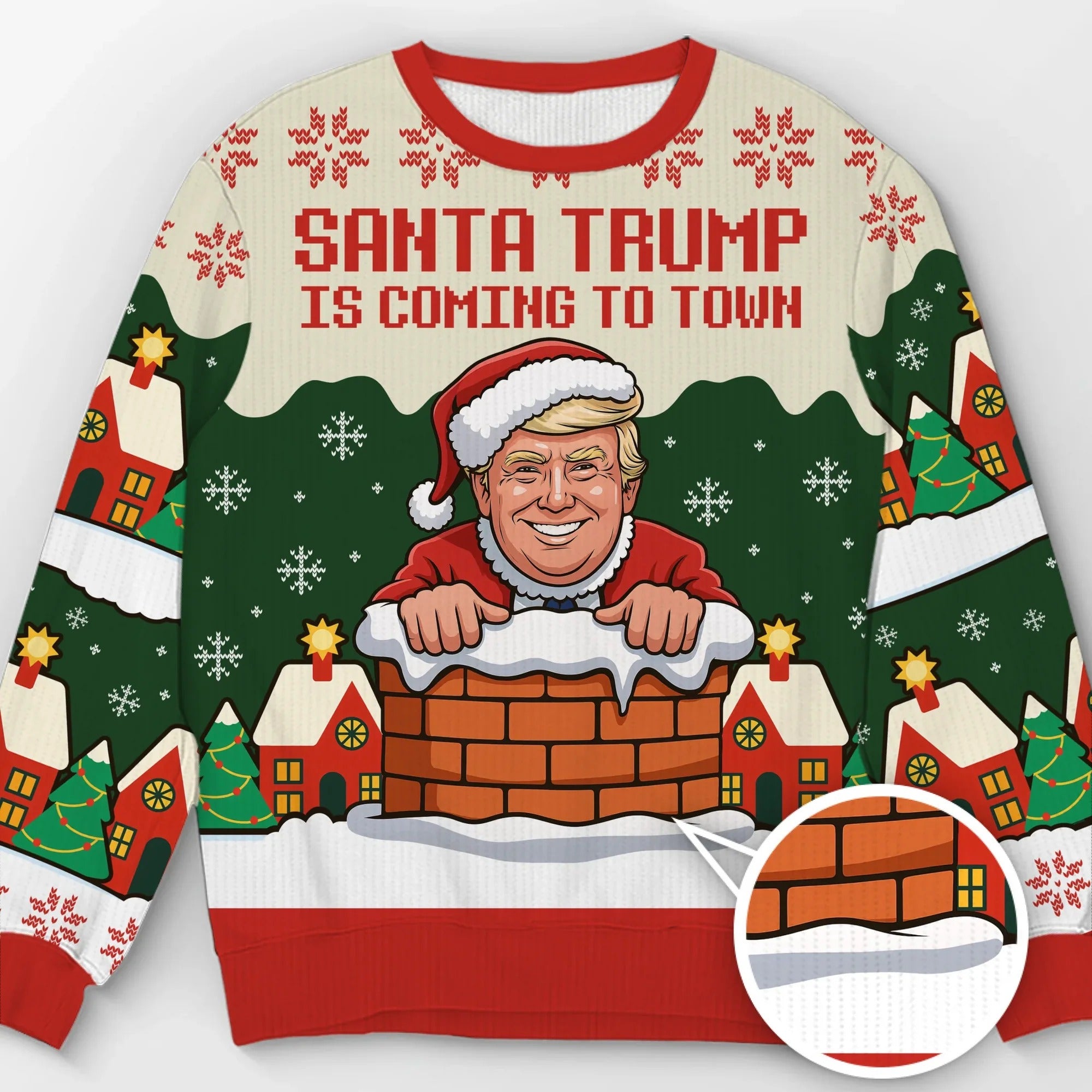 Funny Ugly Christmas Sweatshirt, Santa Trump Christmas Sweater, Gift for Christmas