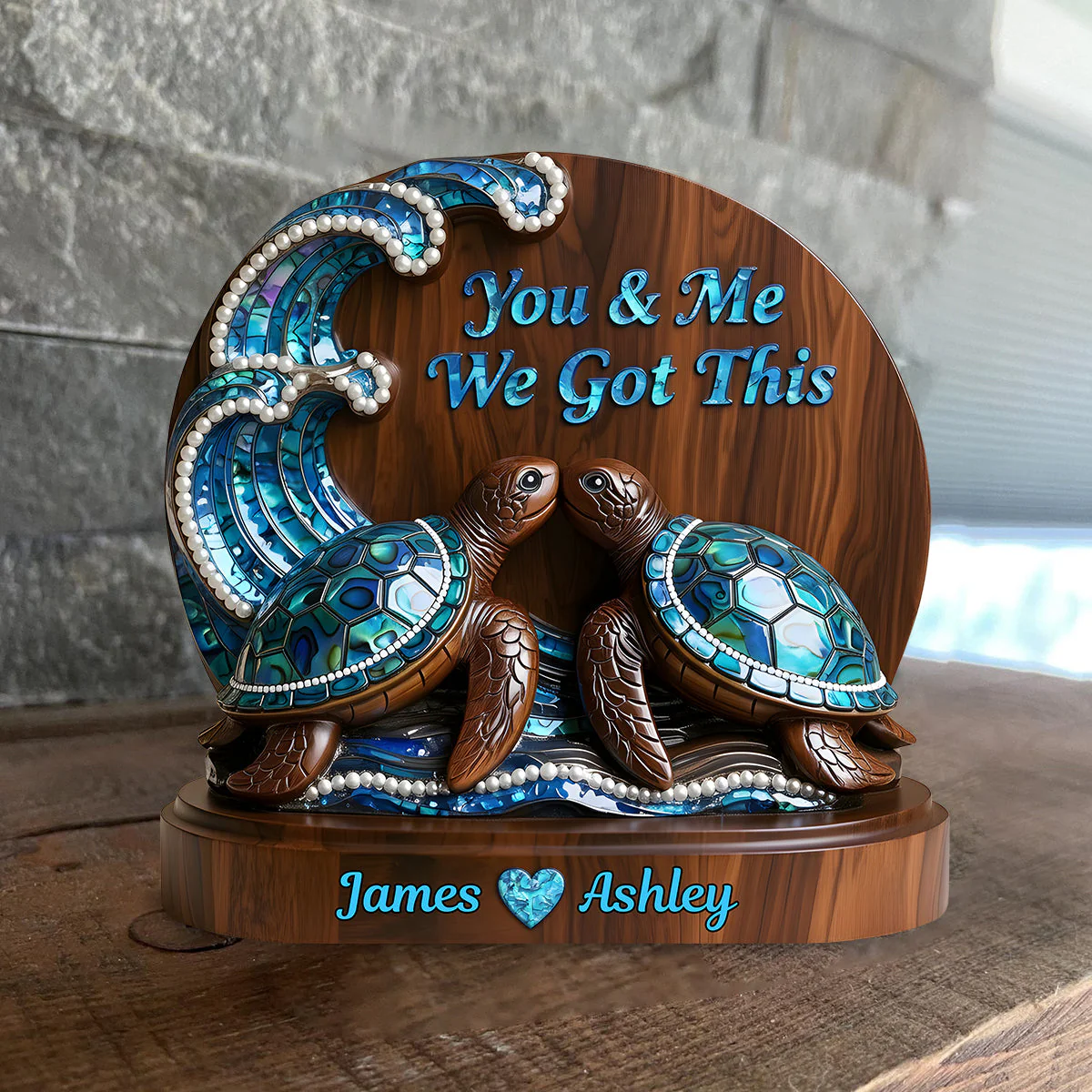 You & Me We Got This Turtle Couple Wood Plaque, Couple Valentines Gift, Couple Anniversary Gift