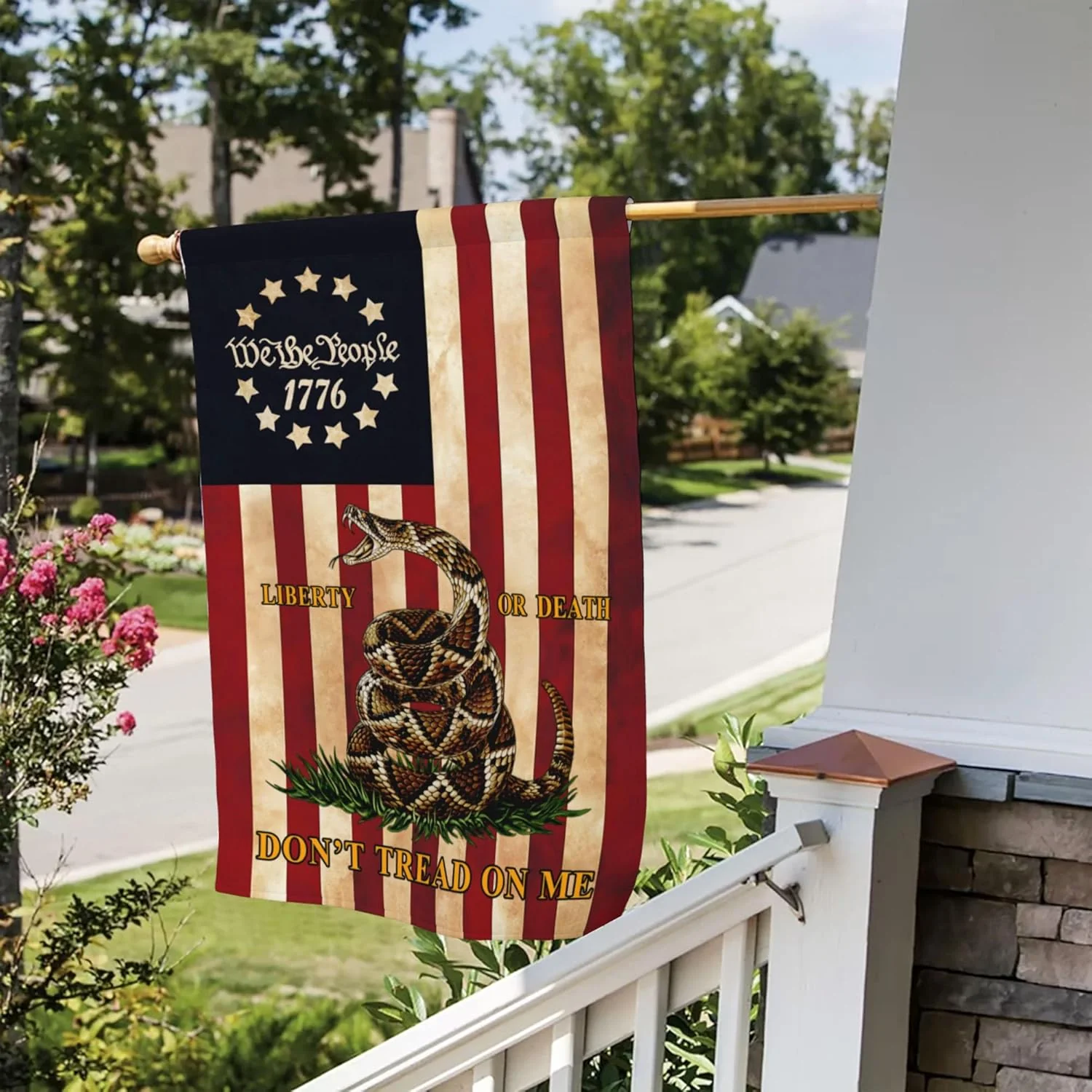 Don't Tread On Me House Flag Liberty We The People Garden Flag, 250th Anniversary House Flag