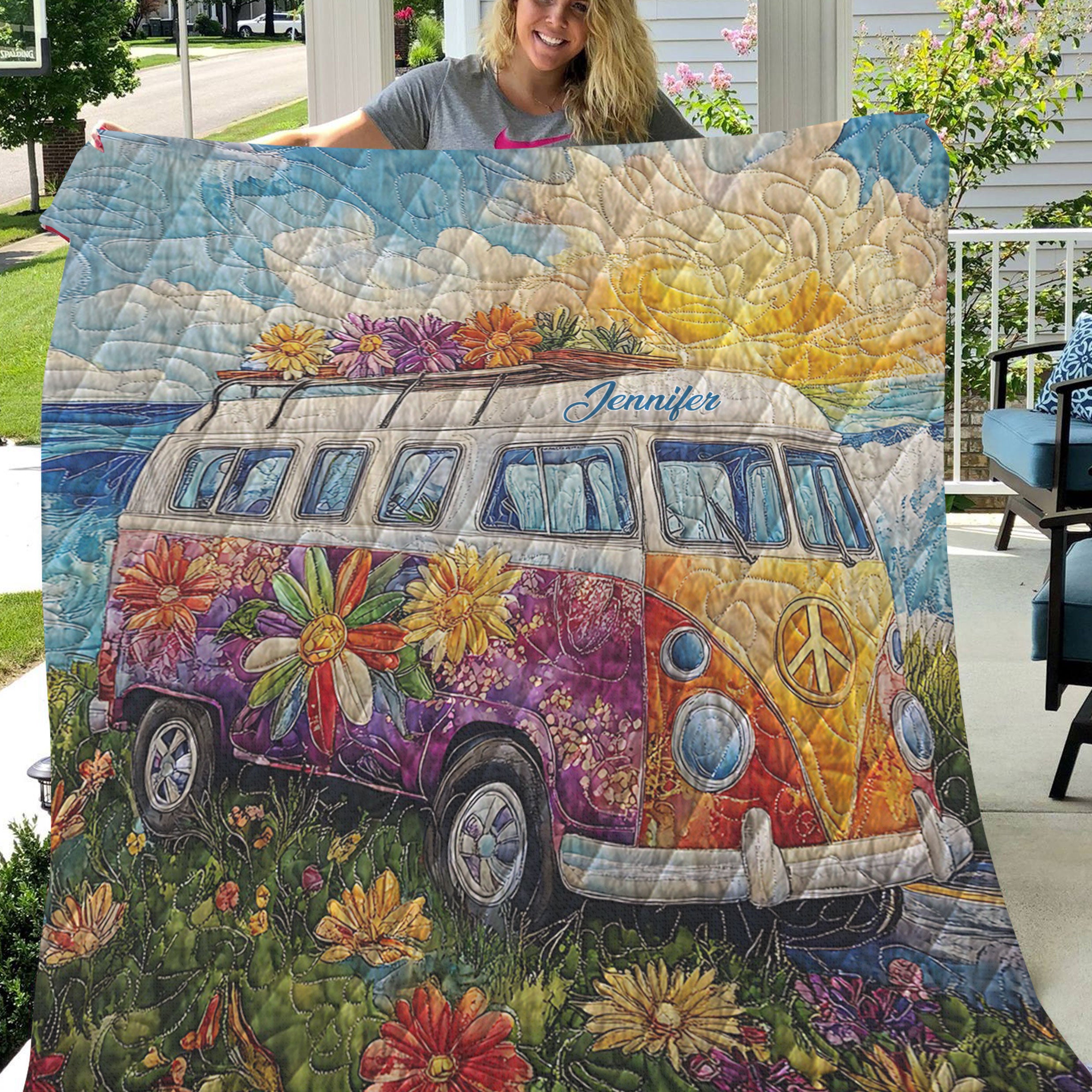 Hippie Soul Custom Quilt Blanket, Hippie Blanket, Bedroom Decor