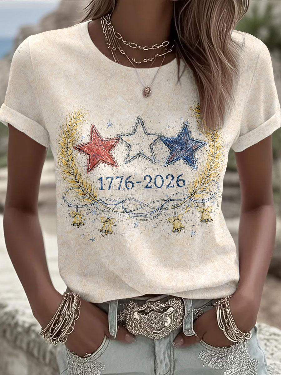 Patriotic America 250 Golf Shirt Women's USA 1776-2026 T-Shirts 4th Of July Shirt