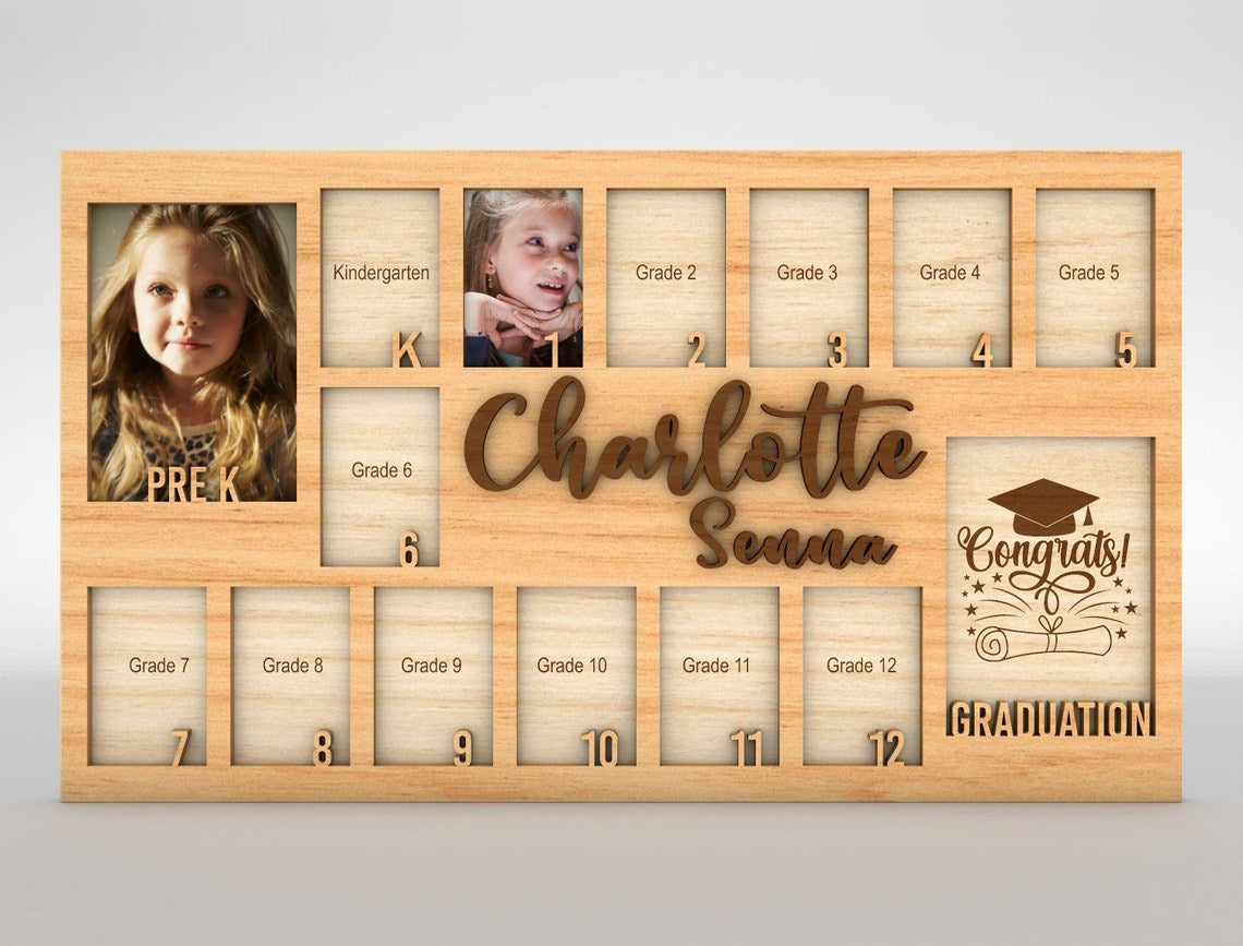 Pre K Graduation, Picture Frame, Wooden Photo Frame, Back To School, Home Decor, Gift for Kids
