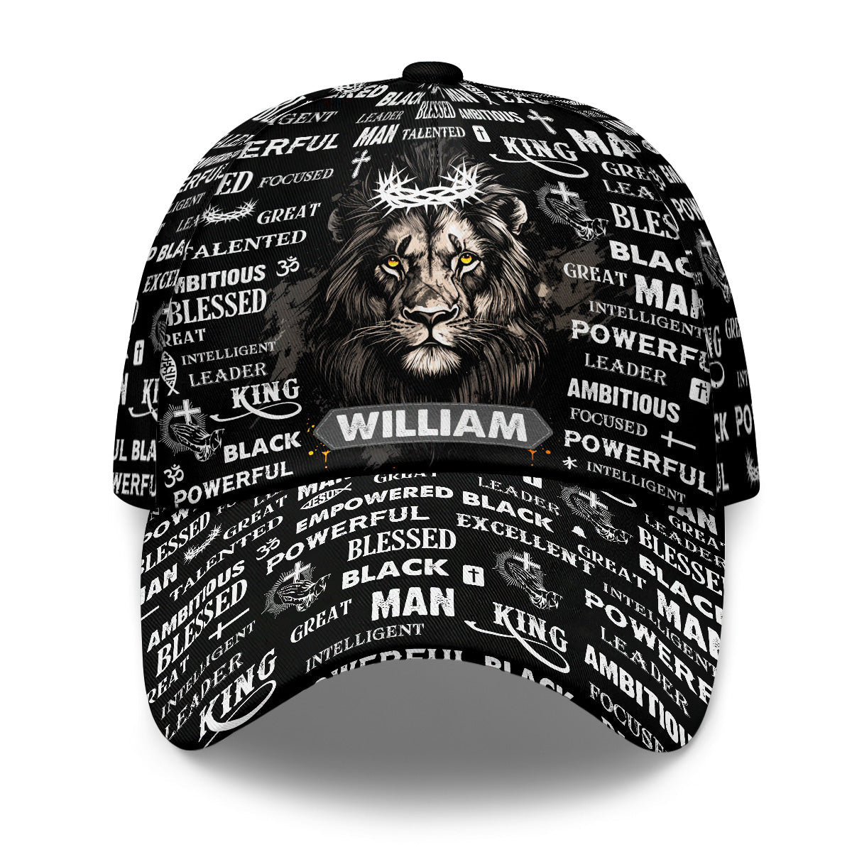 Man Of God Lion Black Classic Cap, Cap For Men, Christian Baseball Hats, Christian Gifts For Men