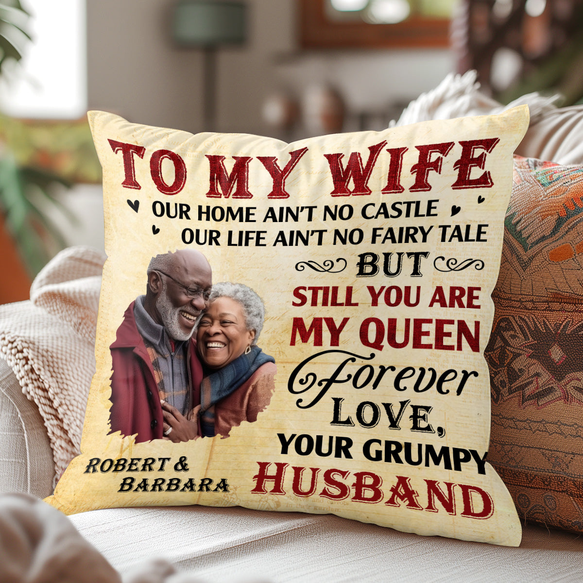To My Wife/Husband Pillow, Couple Pillow Gift, Personalized Gifts For Couples, Valentine's Day Gift